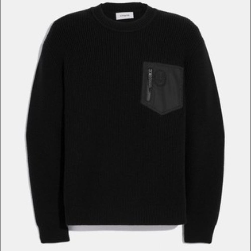 Mens Coach Sweater with zipper pocket nwt